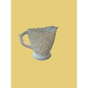 Westmoreland Paneled Grape Milk Glass Footed Pitcher Vintage White WG Marked